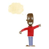 cartoon angry old man with thought bubble N26