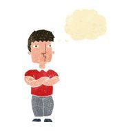 cartoon man with crossed arms thought bubble N5