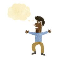 cartoon startled man with thought bubble N2