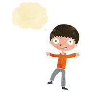 cartoon happy boy with thought bubble N27