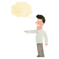 cartoon man pointing with thought bubble N33