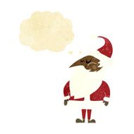 cartoon santa claus with thought bubble N27