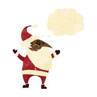 cartoon santa claus with thought bubble N28