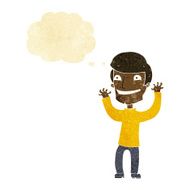 cartoon excited man with thought bubble N13