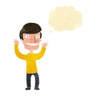 cartoon excited man with thought bubble N14