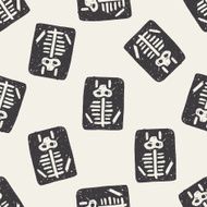 x-ray doodle seamless pattern background N2