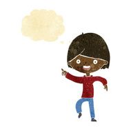 cartoon man pointing with thought bubble N36