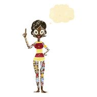 cartoon woman covered in tattoos with thought bubble N2