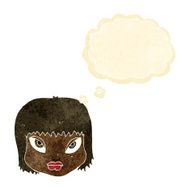 cartoon annoyed face with thought bubble
