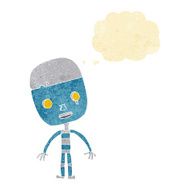 cartoon sad robot with thought bubble N2