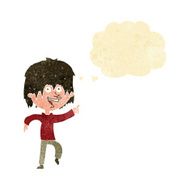 cartoon happy boy with thought bubble N31