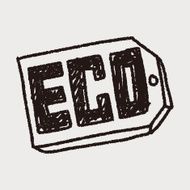 Environmental protection concept ECO tag doodle N5