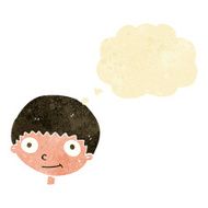 cartoon happy boy with thought bubble N36