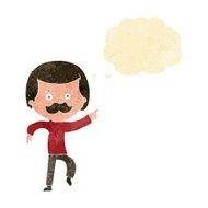 cartoon dancing dad with thought bubble