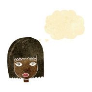 cartoon female face with thought bubble N27