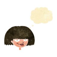 cartoon mean female face with thought bubble N2