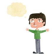 cartoon nervous man with thought bubble N27