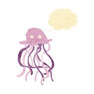 cartoon octopus with thought bubble N5