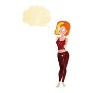 cartoon attractive girl with thought bubble N3