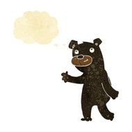 cute cartoon black bear with thought bubble N7