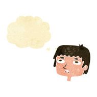 cartoon unhappy face with thought bubble N3