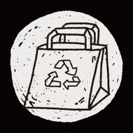 Environmental protection concept Recycled shopping bag doodle N6