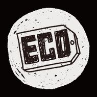 Environmental protection concept ECO tag doodle N6