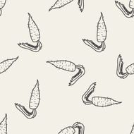 Carrots doodle seamless pattern background