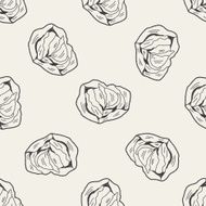 Cabbage doodle seamless pattern background