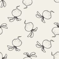 Radish doodle seamless pattern background