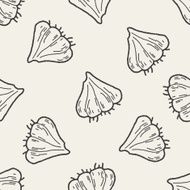 Garlic doodle seamless pattern background