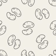 Peas doodle seamless pattern background