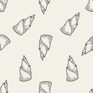 Bamboo shoot doodle seamless pattern background