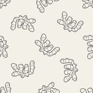 Ginger doodle seamless pattern background