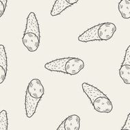 Yam doodle seamless pattern background