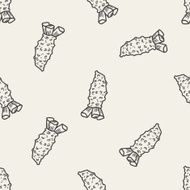 Mustard doodle seamless pattern background