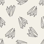 Okra doodle seamless pattern background