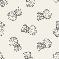 Cabbage doodle seamless pattern background N5