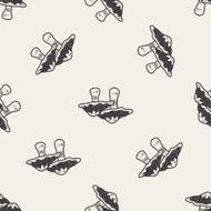 Mushroom doodle seamless pattern background N2