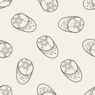 vegetable doodle seamless pattern background N4