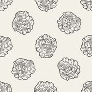 Mushroom doodle seamless pattern background N3