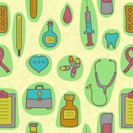 Medical seamless pattern Isolated elements