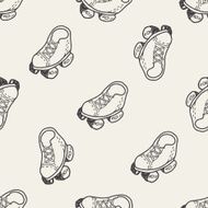 doodle roller skates seamless pattern background