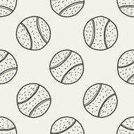 Doodle Tennis seamless pattern background