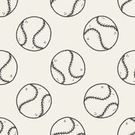 Doodle Baseball seamless pattern background