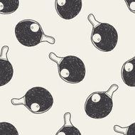 Doodle Table tennis seamless pattern background