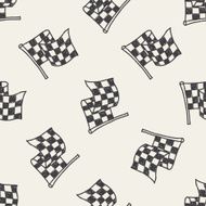 racing flag doodle seamless pattern background
