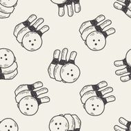Doodle Bowling seamless pattern background