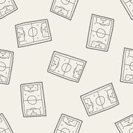 basketball court doodle seamless pattern background