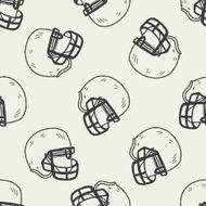 Doodle Football Helmet seamless pattern background
